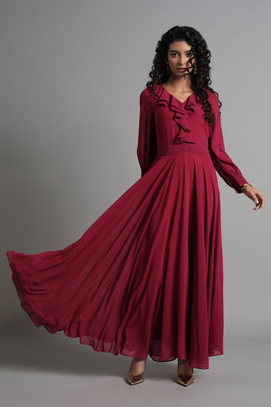 Wine & Roses Gown